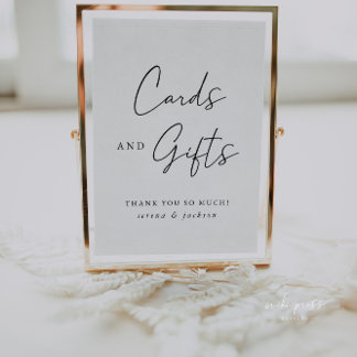 Poster Symbole moderne de cartes de mariage et cadeaux