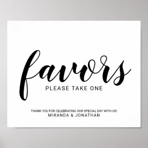 Poster Symbole moderne de mariage Script Favors