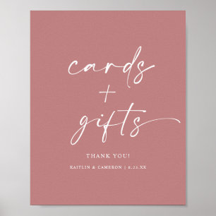 Poster Symbole moderne Dusty Rose de mariage Cartes et Ca