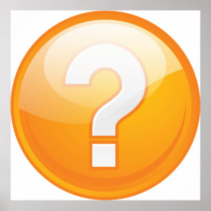 Poster Symbole moderne gras point d'interrogation orange