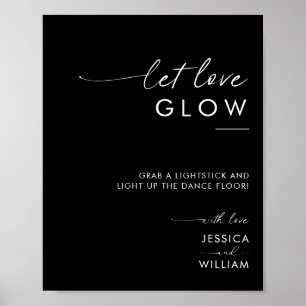 Poster Symbole moderne Laisser l'amour Mariage lumineux