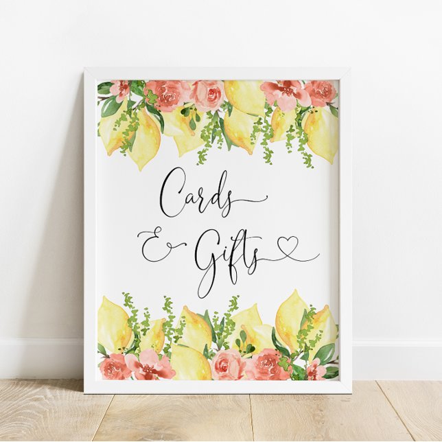 Poster Symbole moderne Lemon et Floral Cartes et Cadeaux (Créateur téléchargé)