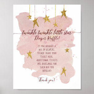 Poster Symbole moderne Twinkle Little Star Pink Diaper