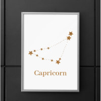 Symbole moderne Zodiac Capricorne d'or | Élément T