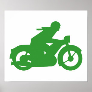Poster Symbole moto vert