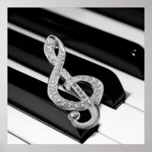 Poster Symbole musical de piano