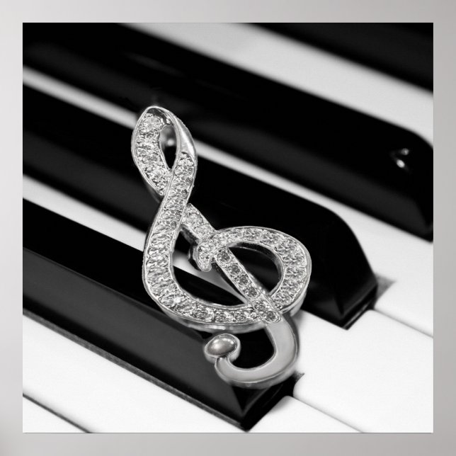 Poster Symbole musical de piano (Devant)