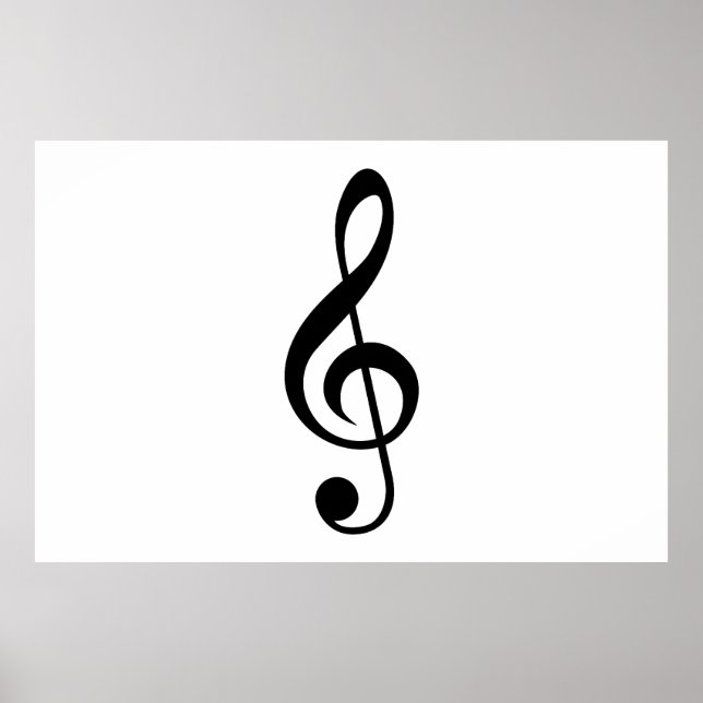Poster Symbole musical G-Clef Treble Clef (Devant)