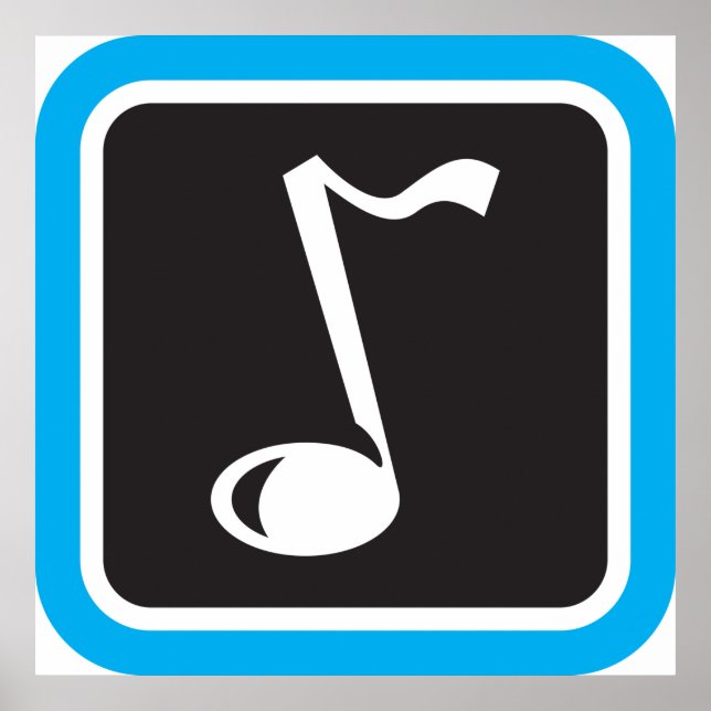 Poster Symbole musical minimaliste Gras (Devant)