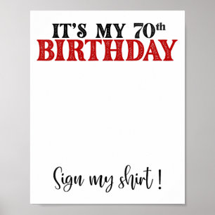 Poster Symbole My 70th Birthday mignonne Femmes de 70 ans