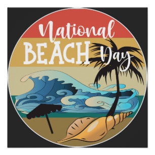 Poster Symbole national de la fête de la plage
