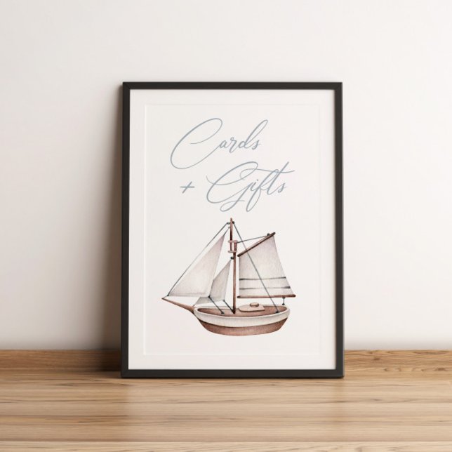 Poster Symbole Nautical Ocean Voilier Cartes et Cadeaux (Créateur téléchargé)