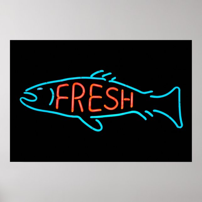 POSTER SYMBOLE NEON DU POISSON FRICE (Devant)