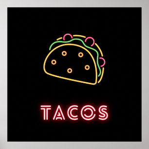 Poster SYMBOLE NEON Tacos