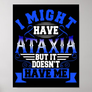 Poster Symbole neurologique Ataxia Hémiataxie Bleu Ruban 