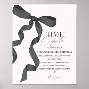 Poster Symbole noir Coquette Bow Anniversaire Heure Capsu