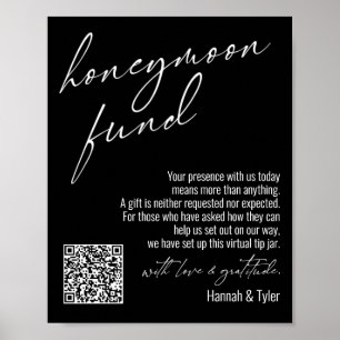 Poster Symbole noir QR Code du Fonds pour la lune de miel