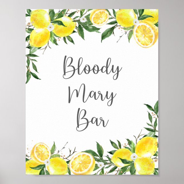Poster Symbole nuptial Lemon Greenery Gold Bloody Mary Ba (Devant)