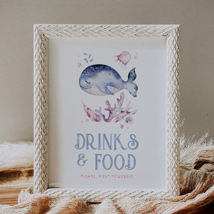 Poster Symbole océanique Aliments et boissons modifiables