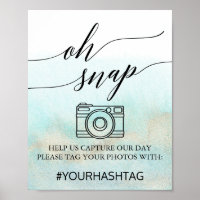 Symbole Oh Snap de Aqua et Gold Watercolor Beach