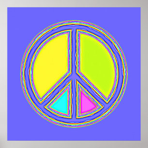 Poster Symbole PAIX avec des couleurs remplies