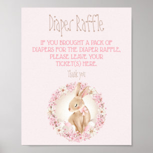 Poster SYMBOLE PARASILE DE REQUÊTE DE Baby shower rose Pâ