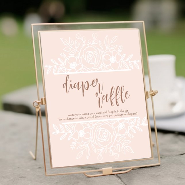 Poster Symbole Pastel Pink Bébé En Fleur Déchets Raffle (Créateur téléchargé)