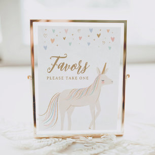 Poster Symbole Pastel Unicorn Anniversaire des faveurs