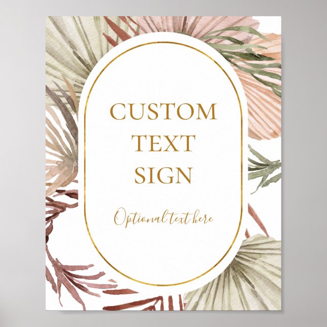 Poster Symbole personnalisé Boho Tropical Botanical Carte (Devant)
