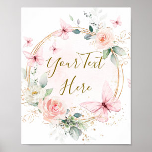Poster Symbole personnalisé de l'aquarelle papillon
