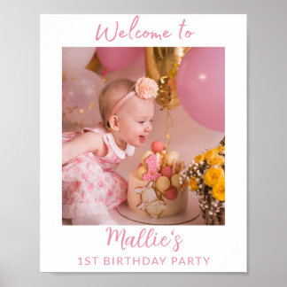 Poster Symbole photo 1er anniversaire personnalisé Parti 