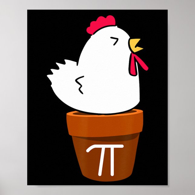 Poster Symbole Pi de Poulet Cute Pot Pie Funny Math Pun (Devant)
