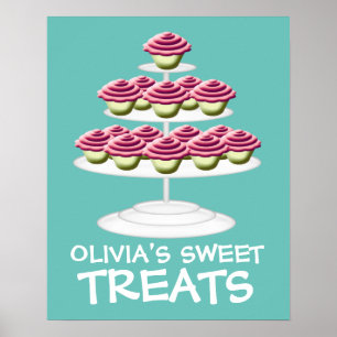 Poster SYMBOLE Pink Cupcake Tower Sweet Traitements