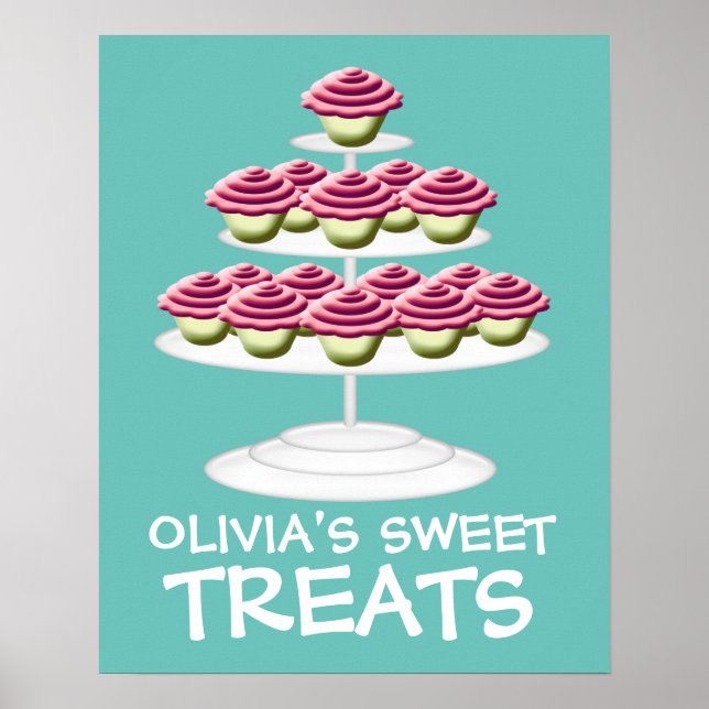 Poster SYMBOLE Pink Cupcake Tower Sweet Traitements (Devant)