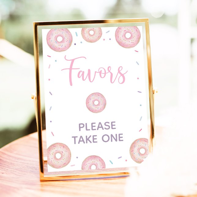 Poster Symbole Pink Pastel Donut Anniversaire Faveurs (Créateur téléchargé)