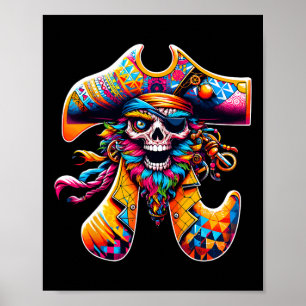 Poster Symbole Pirate Pi Jour Funky Mathme Coloré