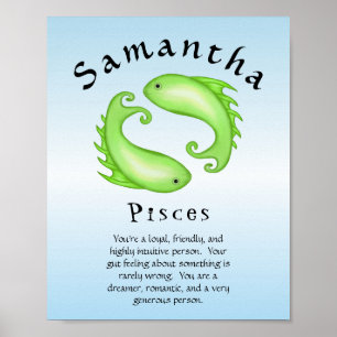 Poster Symbole Poisson Zodiaque Astrologie des Poissons