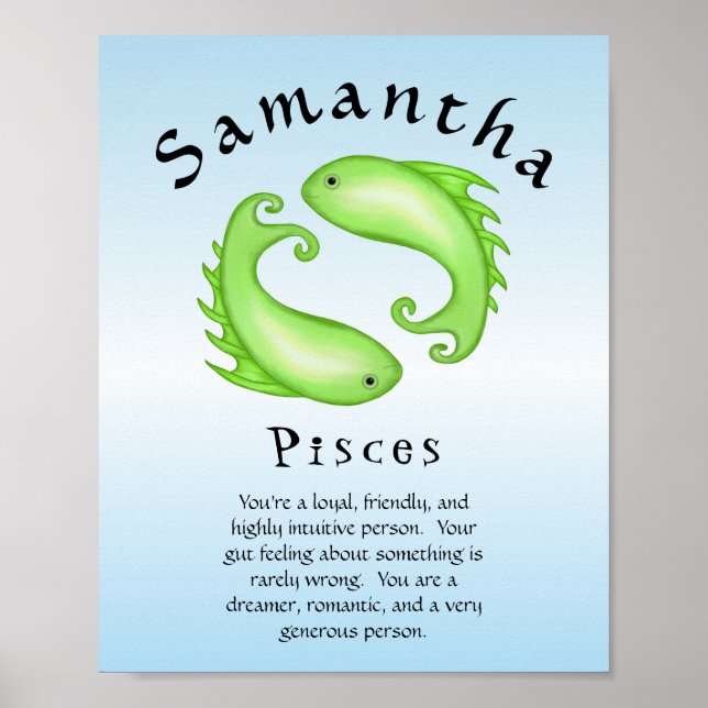 Poster Symbole Poisson Zodiaque Astrologie des Poissons (Devant)