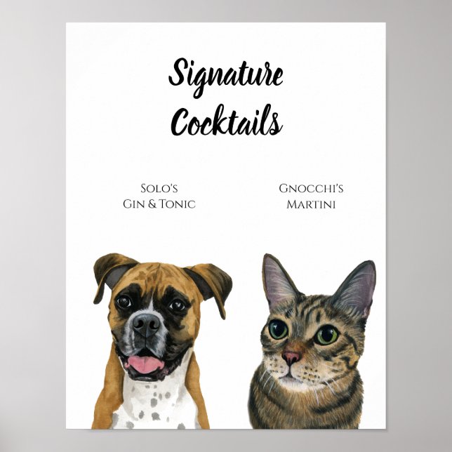 Poster Symbole pour les réceptions de mariage pour chiens (Devant)