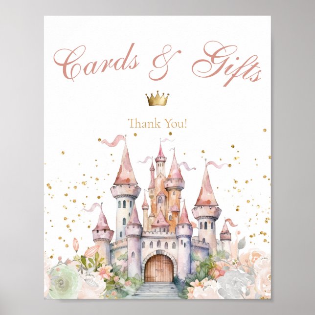 Poster Symbole Princess Girl Blush Gold Royal Castle Cade (Devant)