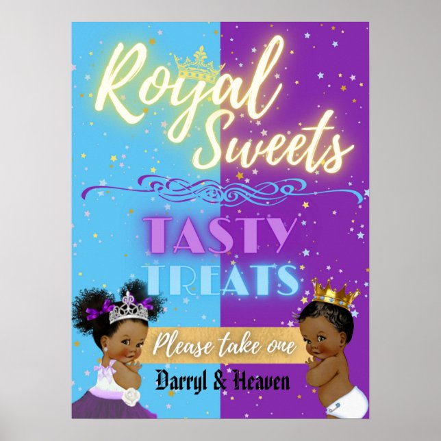 Poster Symbole Purple|Blue Afro Genre Révéler Royal Sweet (Devant)