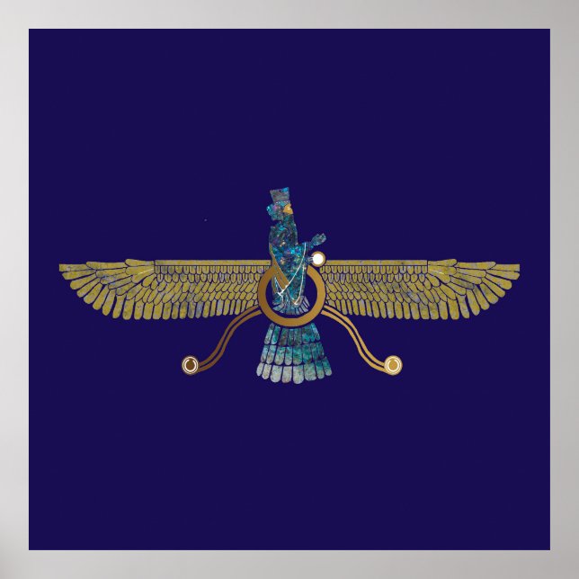 Poster Symbole religieux zoroastrien Ahura Mazda (Devant)