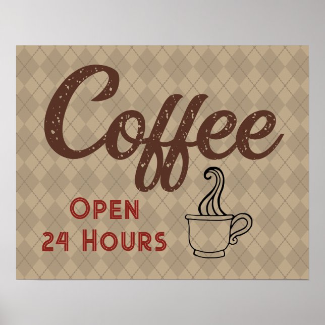 Poster Symbole Retro Coffee Shop Art (Devant)