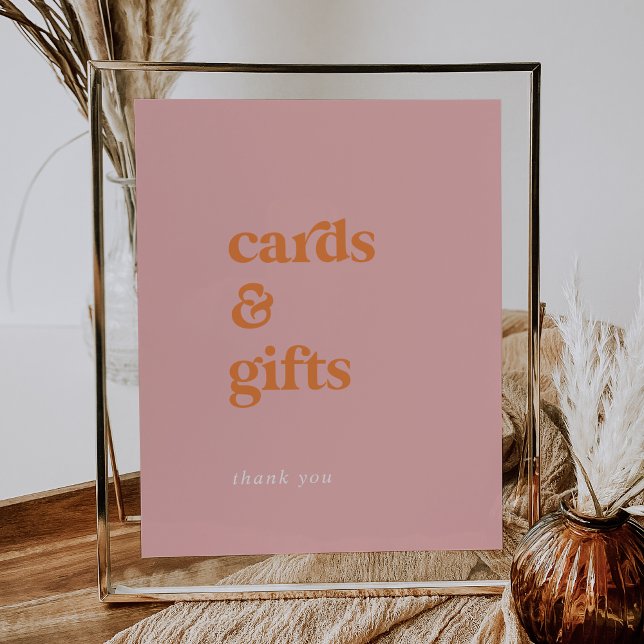 Poster Symbole rétro Été rose et orange Cartes et Cadeaux (Créateur téléchargé)