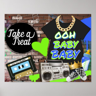 Poster Symbole rétro Hip hop Baby shower-Ooh Baby-Treat