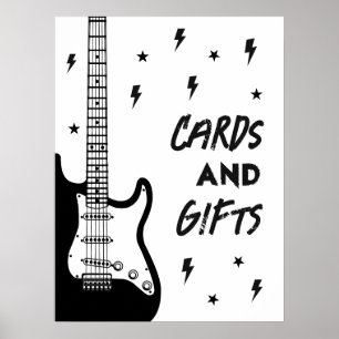 Poster Symbole Rock and Roll Guitare Anniversaire Cartes