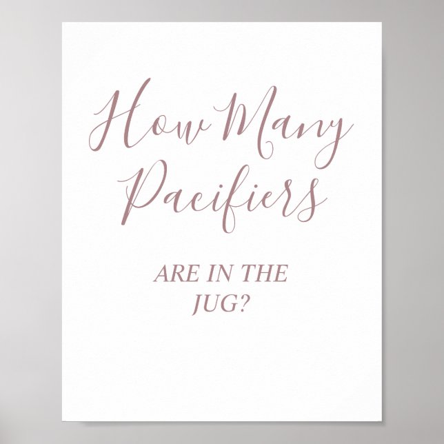 Poster SYMBOLE rose Baby shower Pacifique (Devant)