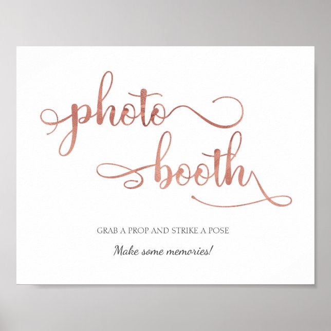 Poster Symbole Rose Gold White Mariage tendance (Devant)