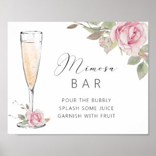 Poster Symbole Rose Rose Mimosa Bar Douche