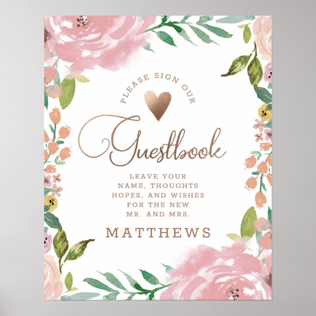 Poster Symbole Rose Vintage rose (Devant)